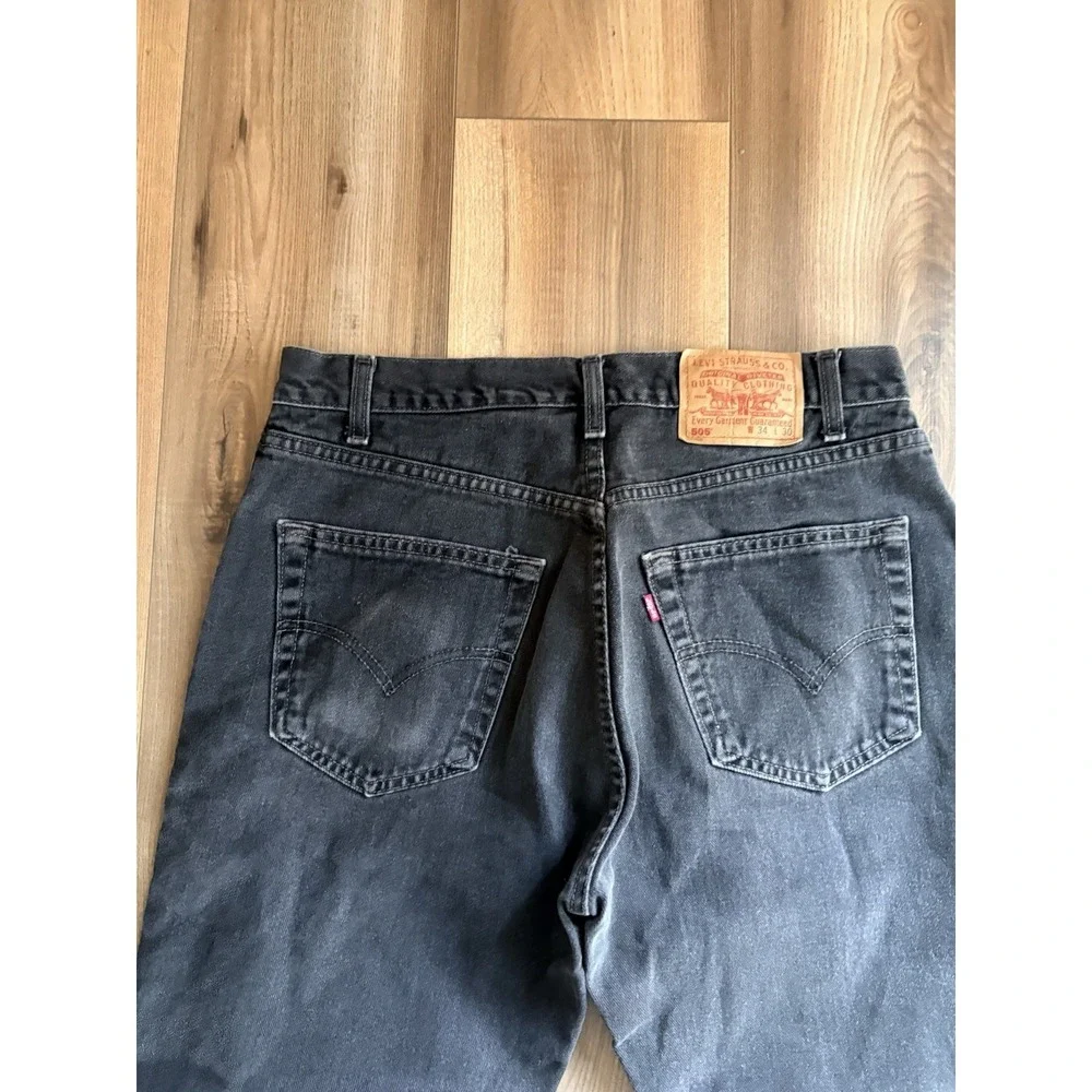 Vintage Levi's 505 Jeans Men's 34x30 Black‎ Straight Leg Y2K Regular Fit 2001